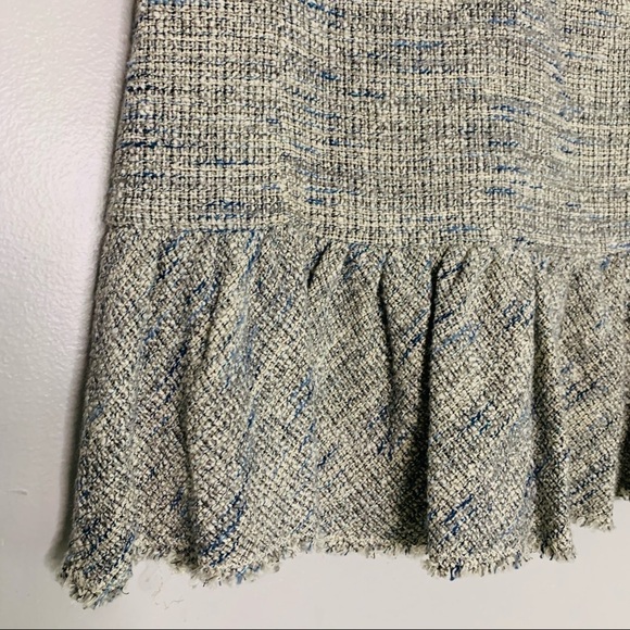 Rebecca Taylor Tweed V Neck Academia Drop waist dress mini dress professional 2 - Picture 3 of 7